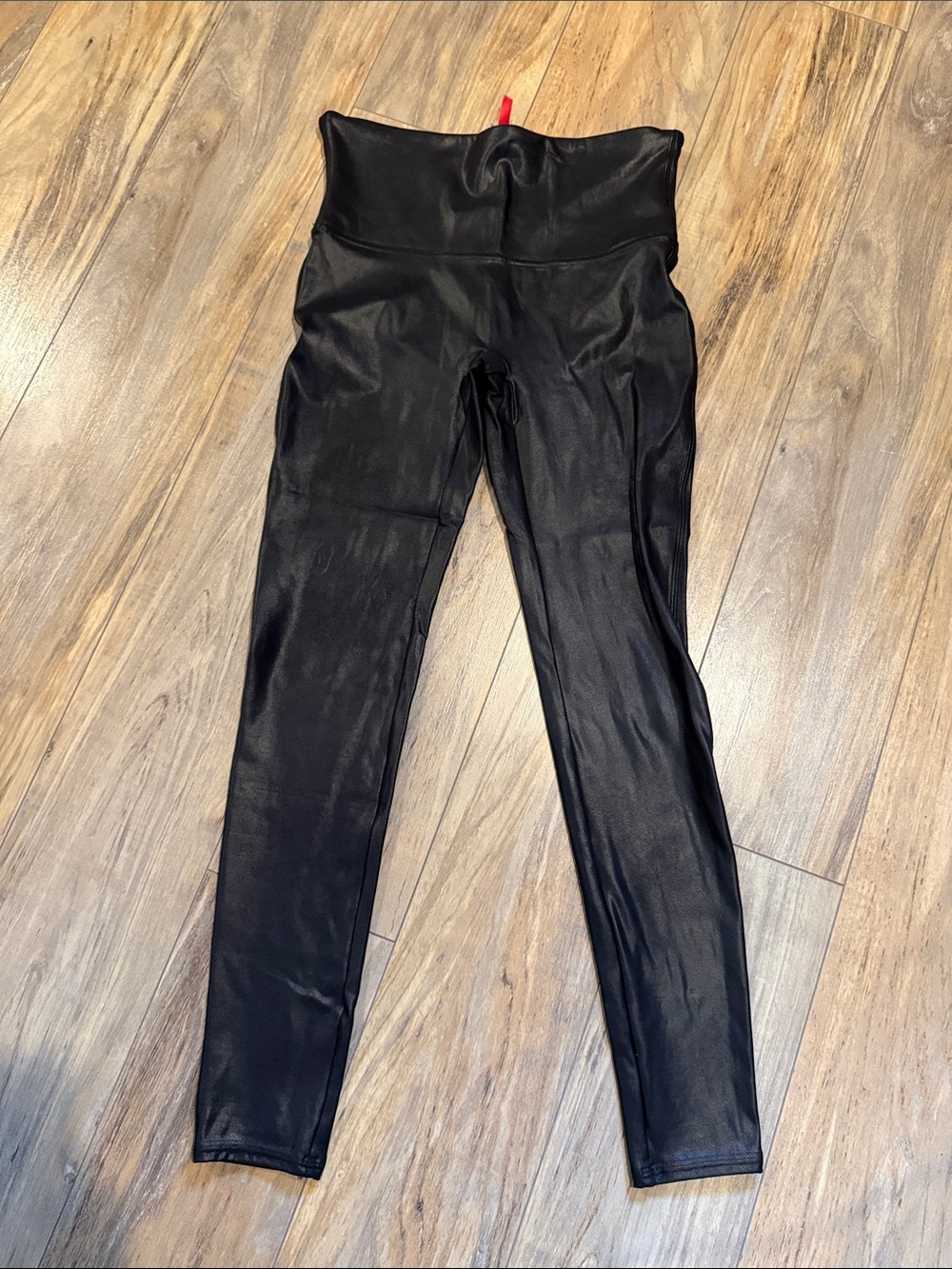 SPANX Black Faux Leather High-Waist Leggings